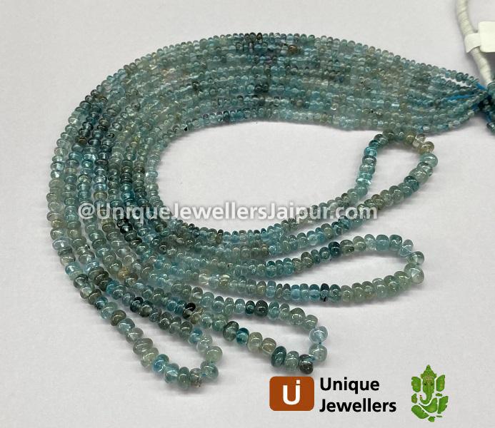 Blue Zircon Smooth Roundelle Beads